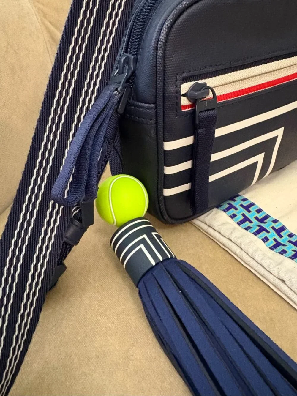 NEW Auth TORY BURCH SPORT TB Tennis Coated Canvas Crossbody...RETIRED